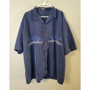 Timeout Mens Short Sleeve Hawaiian Embroidered Shirt XXL